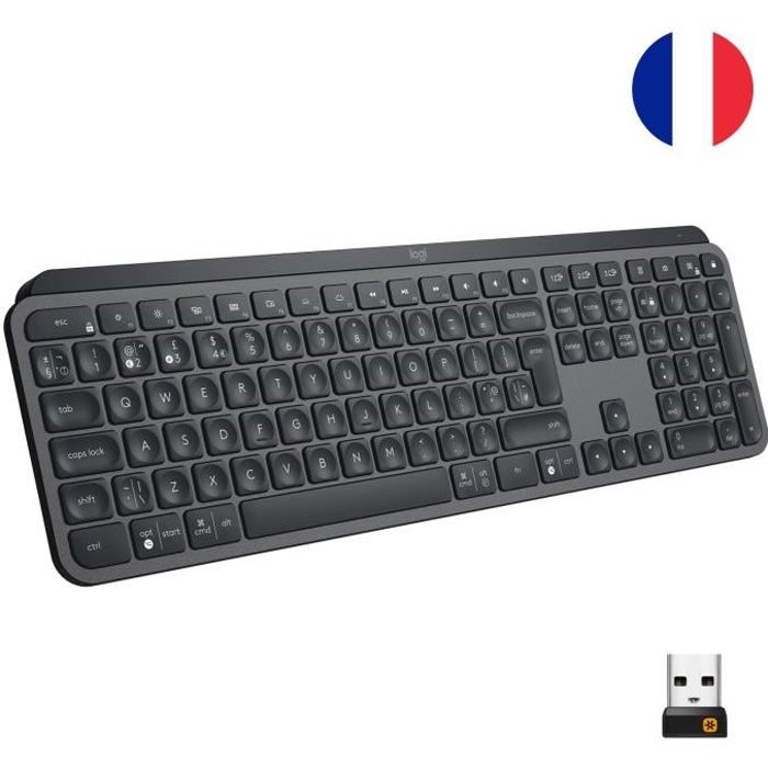 Deezer Premium 4 mois offerts Clavier Logitech MX Keys Sans fil Connectivité USB Interface Français Bluetooth RF 10 m 2,40 GHz Linux, Mac OS, Windows, iOS, Android