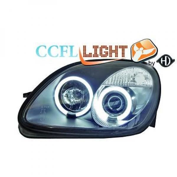 Set de deux phares principaux H1/H1 noir MERCEDES SLK (R170) de 96 à 4 - 1635481
