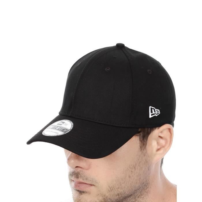 Casquette visière courbée New Era Flag Collection 39Thirty Noir-Blanc