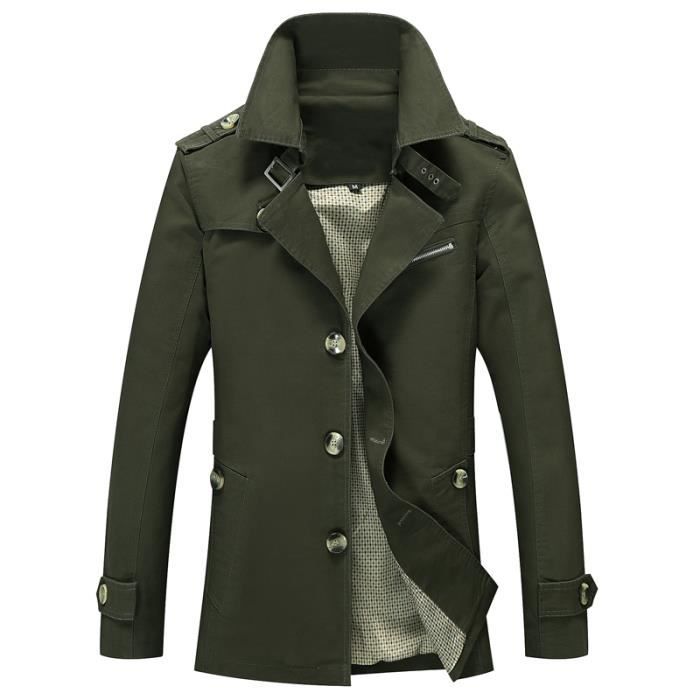 Trench homme de marque épaisse Trench long Automne et printemps Trench grande taille veste homme