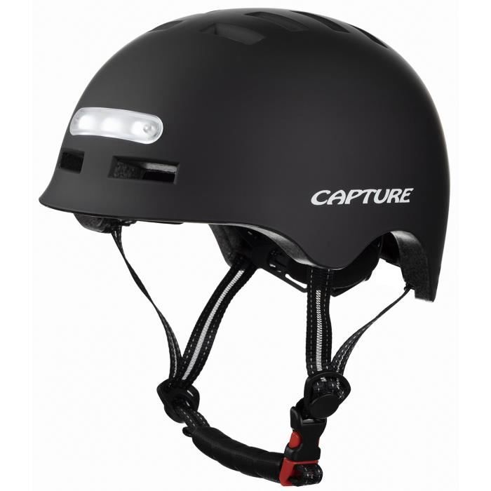 Capture Outdoor, casque de vélo -Charger Comfort-, casque de vélo avec éclairage avant et arrière à LEDs intégrées, rechargeable, …
