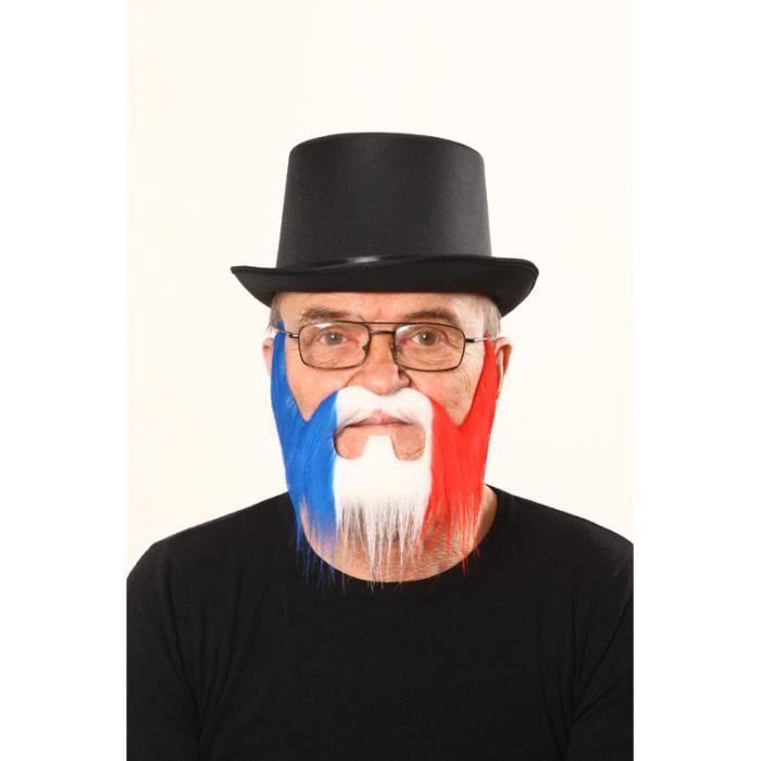 Barbe luxe supporter france (bleu-blanc-rouge)