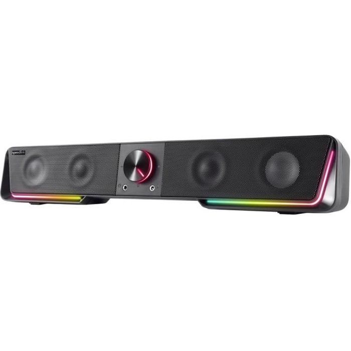 SpeedLink Gravity RGB Barre de son noir Bluetooth®, Haut-parleurs éclairés