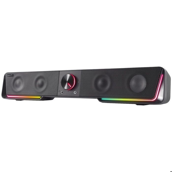 SpeedLink Gravity RGB Barre de son noir Bluetooth®, Haut-parleurs éclairés