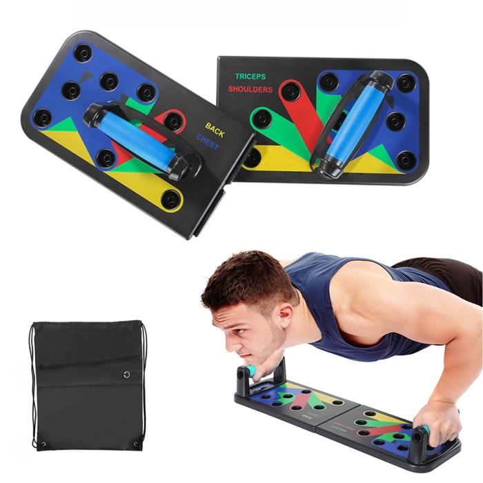 9 in 1 Folding System Push-up Bracket Board Portable Fitness Workout Gym Exercise Stands for Home Fitness Training