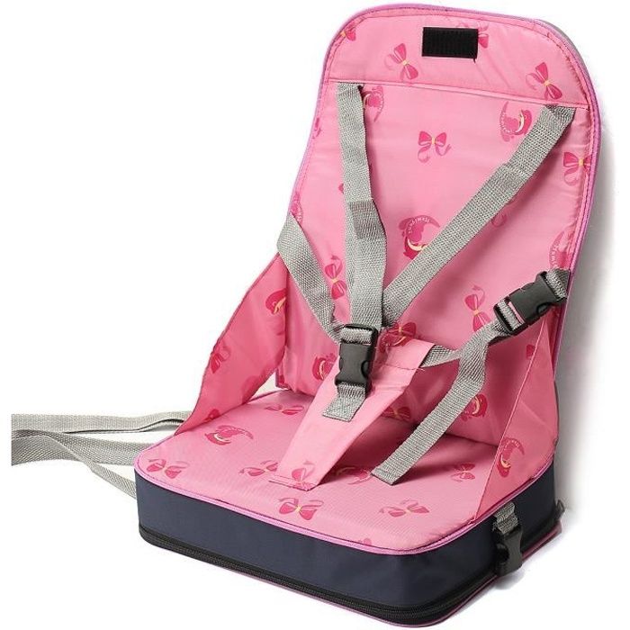 Bébé Enfant Réhausseur Siège de Table Pliable Portable + 5-Point Harnais Sécurité Chaise Repas Voyage