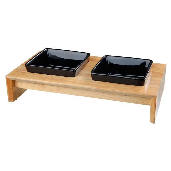 TRIXIE Set écuelles 36x19x7cm - 2 x 0,4l - Noir - Pour chien