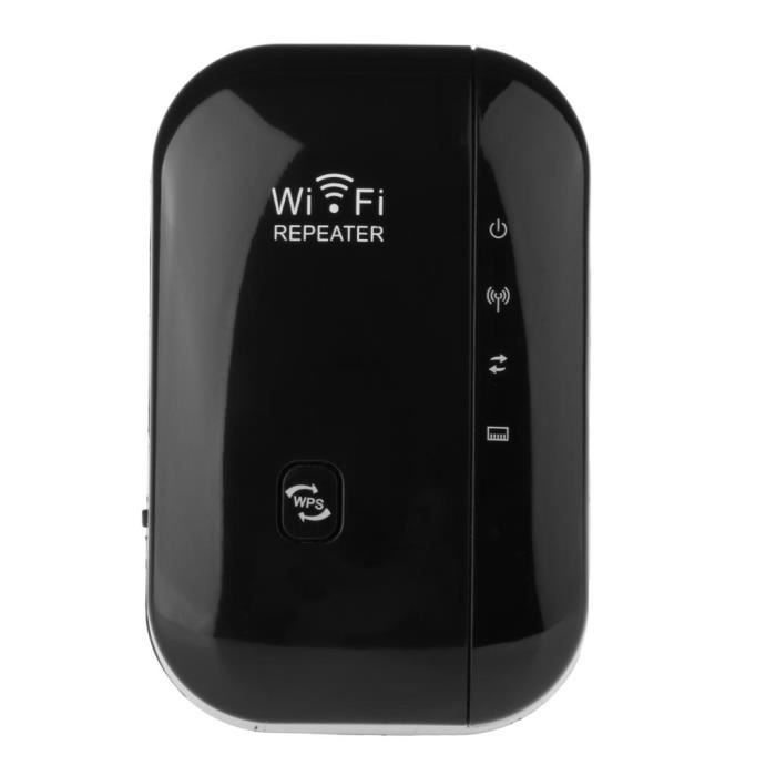 WiFi Répéteur 300Mbps - Mini Repeater sans Fil - Amplificateur de Signal - Répétiteur 2.4GHz Antennes (Noire, Prise EU)