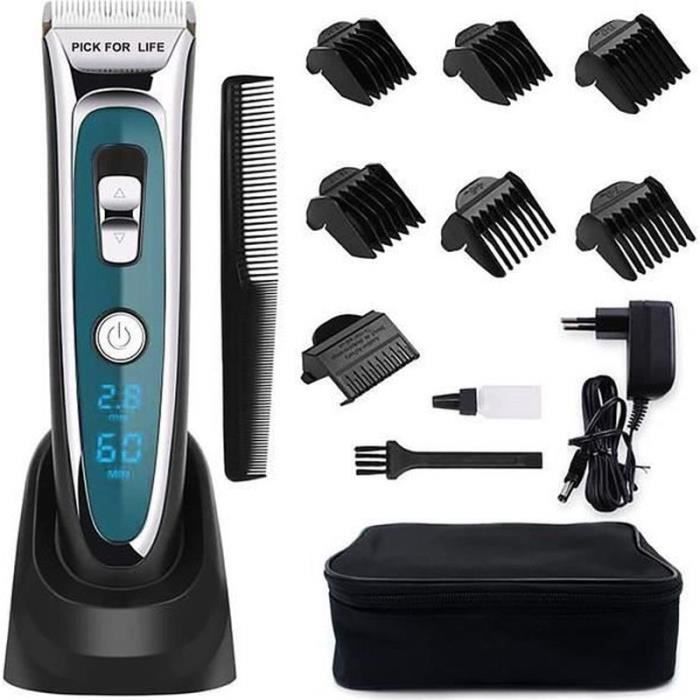 HK28519-Tondeuse Cheveux Professionnelle Tondeuse Barbe Electrique avec Ecran LCD Sans Fil Rechargeable pour Enfants Adultes Perso