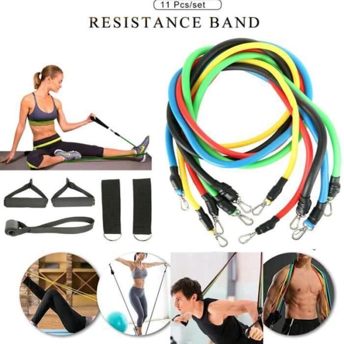 ZF09658-Bandes de Résistance Set Elastiques, Artizlee Kit de 11 Accessoires Musculation-Bandes de Fitness Exercice Elastiques Yoga