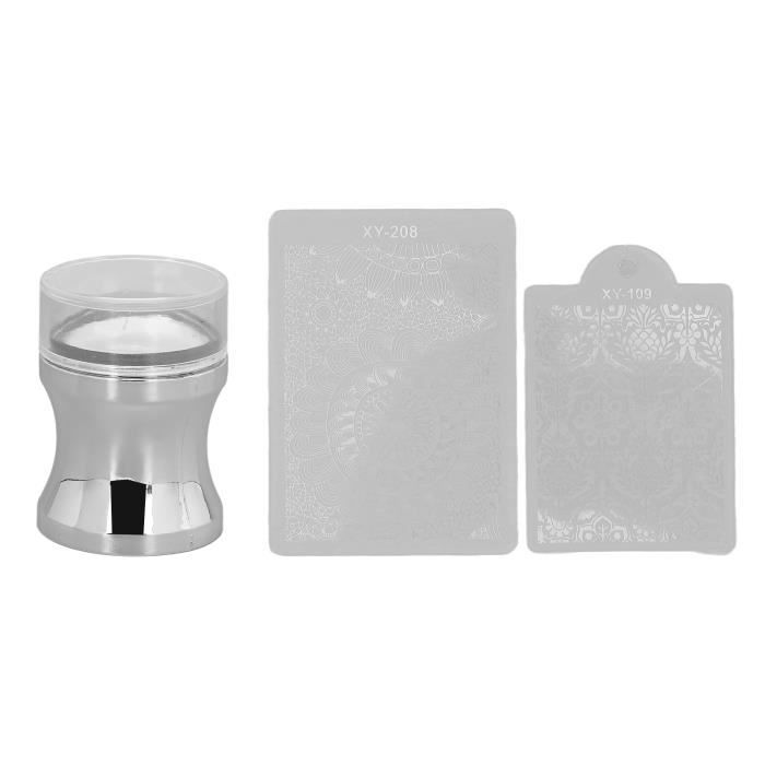 EBTOOLS Tampon d'art d'ongle Nail Art Stamper Silicone Nail Stamper Transparent Outil de manucure avec plaques d'estampage