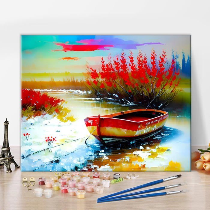 Kit Peinture Toile TISHIRON Peinture Par Numéros Loup 40x50 Cm - Kit DIY Pour Adultes Et Enfants Kit Peinture Toile TISHIRON Peinture Par Numéros Loup 40x50 Cm - Kit DIY Pour Adultes Et Enfants