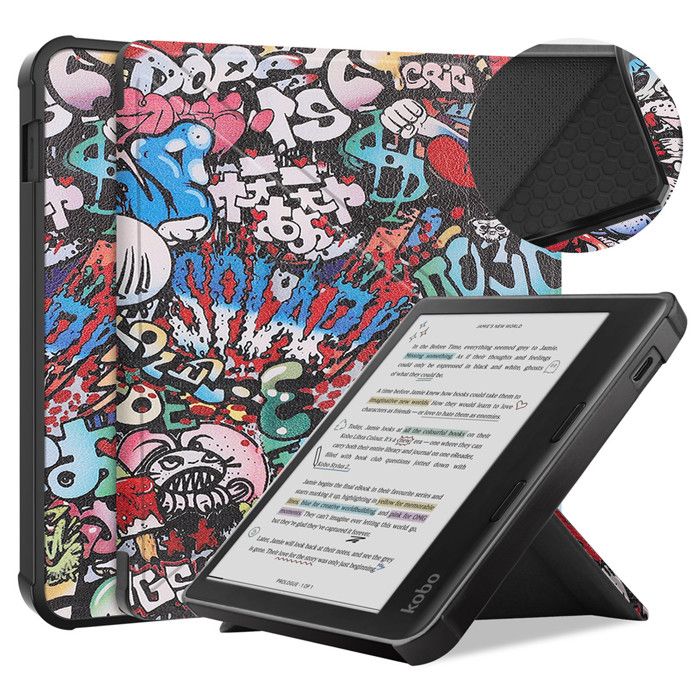 kwmobile housse pour Kobo Libra 2 - Etui pour liseuse en bleu / vieux