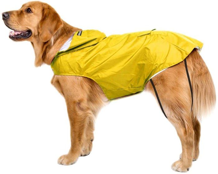 Meilleurs prix pour Manteau Imperméable pour Chien, Ultra-Léger et Respirant avec Capuche et Bandes Réfléchissantes pour Pluie 4XL