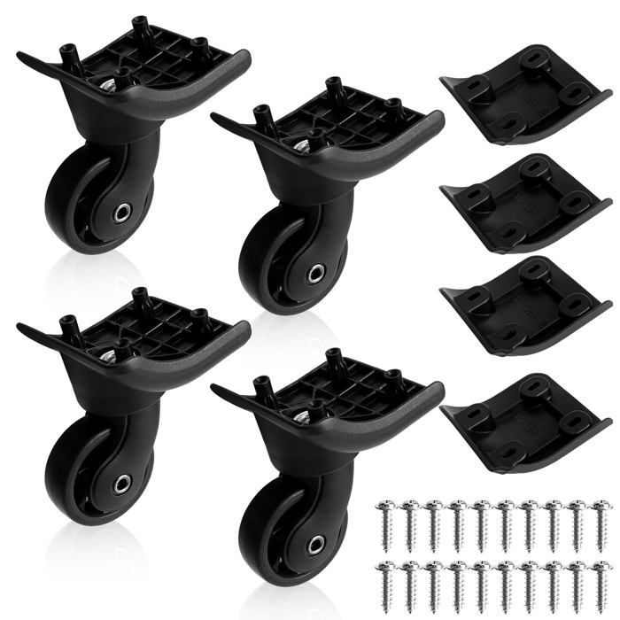4 Pièces Roulette Valise Remplacement, Roue de Rechange pour Valise