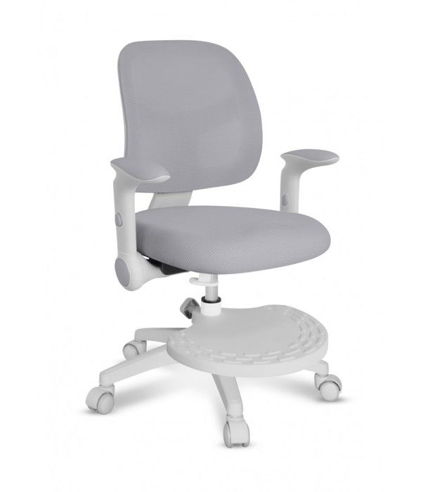 Chaise de bureau enfant MARK ADLER Junior 5.0 Gris - Ergonomique Hauteur et profondeur réglables Accoudoirs Repose-pieds