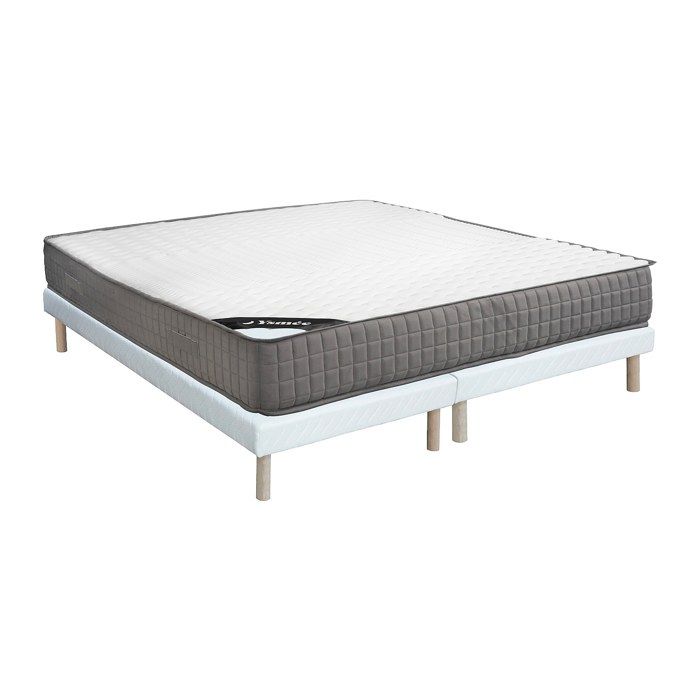 Ensemble 180 x 200 cm sommier tapissier + matelas mousse et accueil mémoire de forme 11 zones ép.22cm - DANEVO de YSMÉE Ensemble 180 x 200 cm sommier tapissier + matelas mousse et accueil mémoire de forme 11 zones ép.22cm - DANEVO de YSMÉE