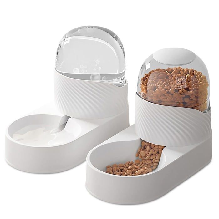 Meilleurs prix pour Distributeur Automatique 2 en 1 pour Chat et Chien - Croquettes et Eau - Mangeoirs et Abreuvoirs