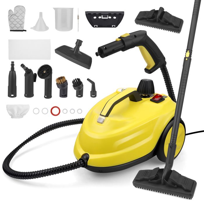 2L Nettoyeur vapeur Multi-Usages vapeur haute température 320°F avec 13 Accessoires pour tissus dameublement sols voitures