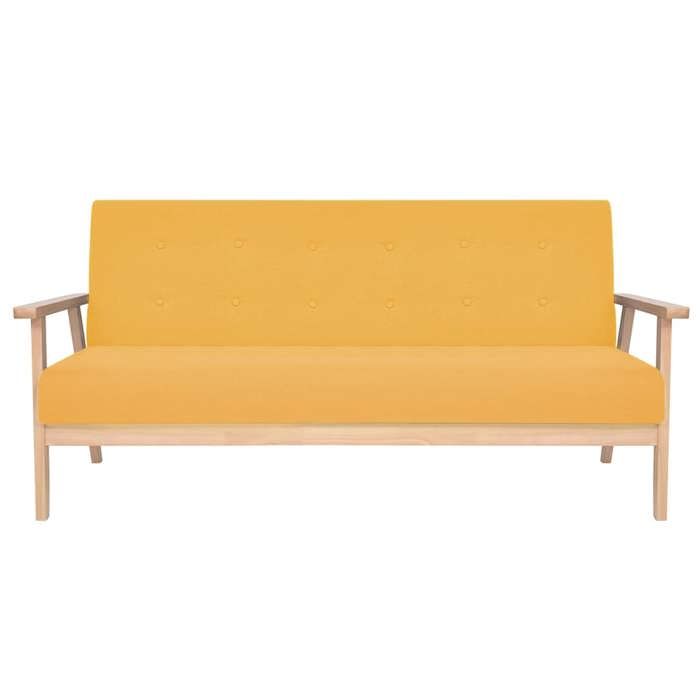 Sofa Lounge à 3 places LEMON Canapé rembourré Moderne Tissu Jaune FR1000