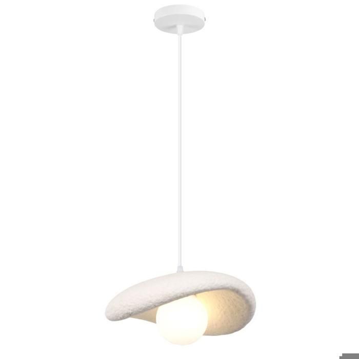 WOTTES Moderne Suspension Luminaire Industriel Ø20CM Vintage Lustre Plafonnier Ciment Design Edison pour Salon Chambre - Blanc 1pcs