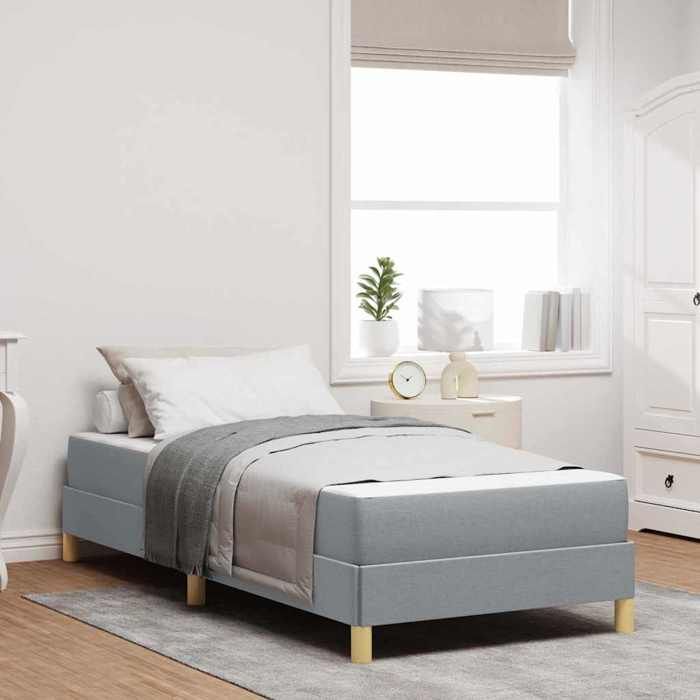 vidaXL Lit à ressorts avec matelas Gris clair 80 x 200 cm tissu 3398521