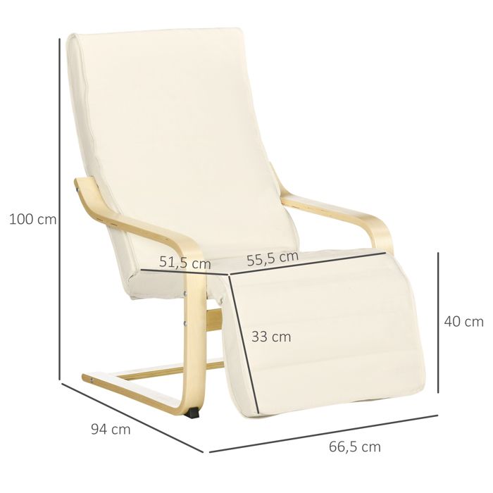 Fauteuil de relaxation Fauteuil oscillant fauteuil de repos fauteuil de relaxation avec repose-pieds réglable chaise de salle à