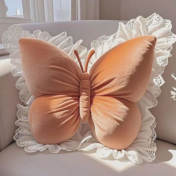 Coussin decoratif - coussin canape - En forme de papillon - Mode - 40x45cm - Orange orange COUSSIN