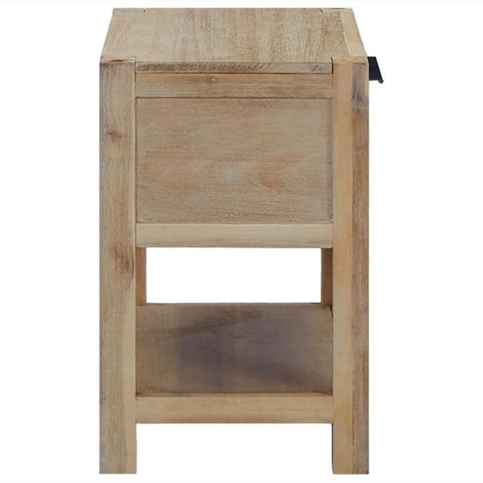 Table de chevet en bois dacacia - MEUBLECHIC - 40x30x48 cm - 1 tiroir - 1 étagère - Bois dacacia massif