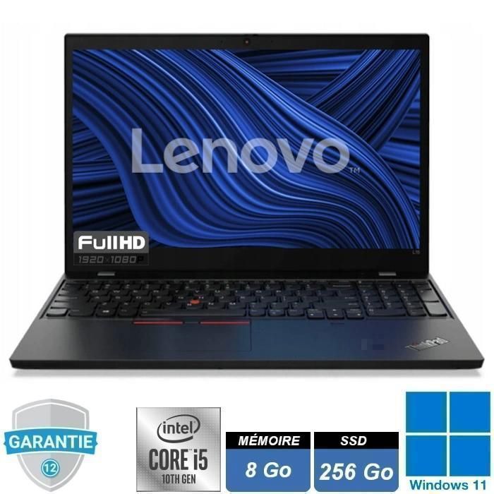 Pc portable - Lenovo Thinkpad L15 Gen1 - 156 Full HD - i5-10210U - RAM 8Go - SSD256Go - Windows 11 Pro - Lenovo