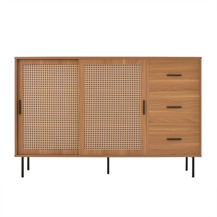 PLACARD MULTIFONCTIONNEL AMPLE RANGEMENT FONCTIONNEL Particle Board Natural 140.00 x 37.00 x 91.00