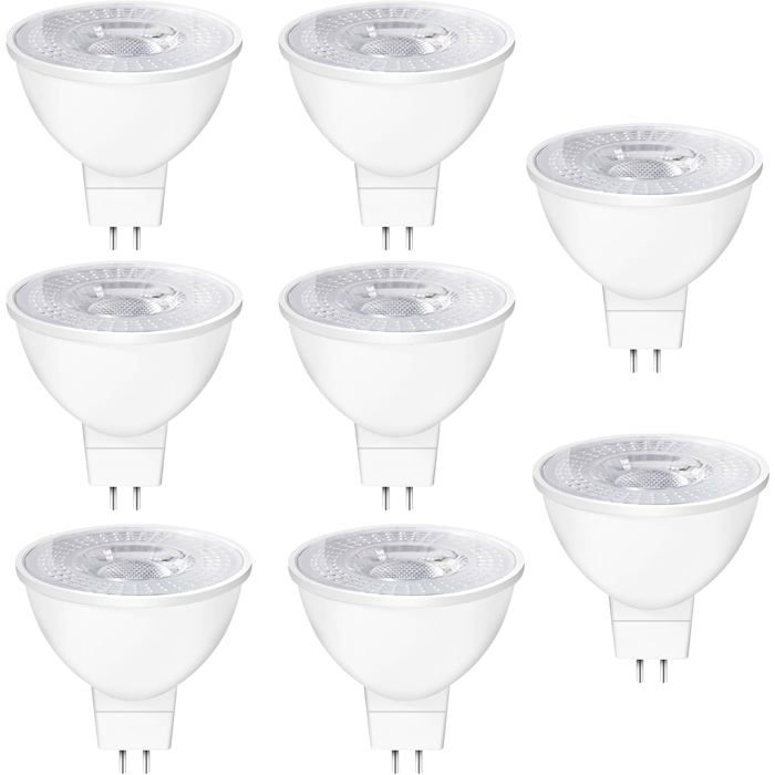 Ampoules LED GU5.3 MR16 12V 5W Equivalent à 50W Lampe Traditionnelle Blanc Chaud 2700K 550LM 38° Angle Ampoules LED