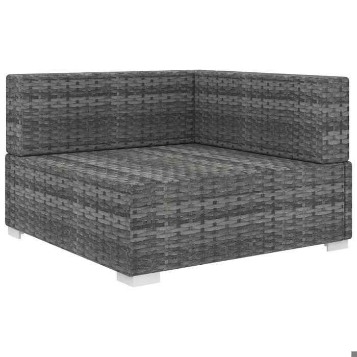 Chaise dangle sectionnelle avec coussins résine tressée - vidaXL - gris et gris foncé - 70 x 70 x 53 cm - repose-pieds 8672242
