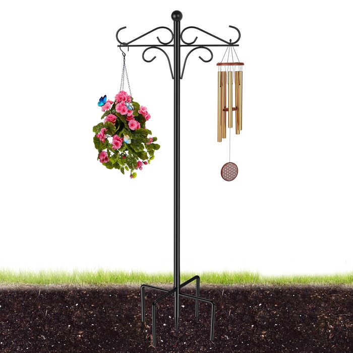 Crochet de berger de jardin 1pc 2.4m réglable en hauteur crochet de jardin lourd pour lanterne