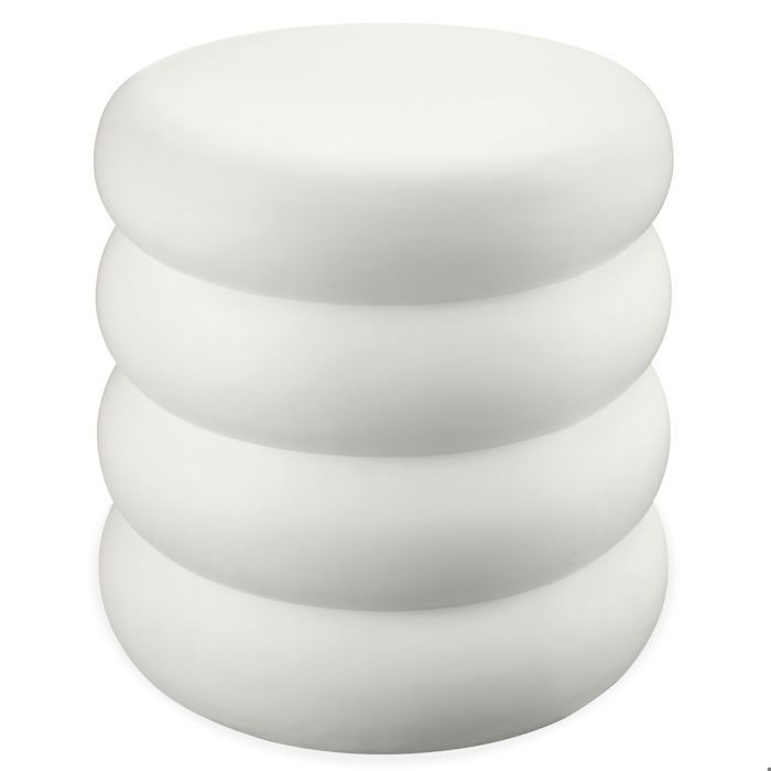 Table dappoint - TECTAKE - Table dappoint basse ADINA Chubby-Design Finition mate Oxyde de magnésium Ø 45 x 46 cm - Crème