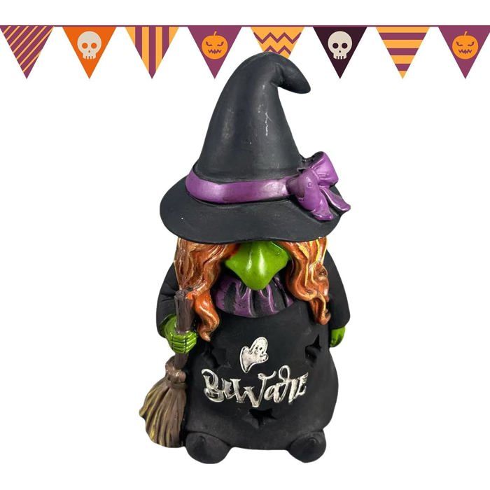 Figurine décorative de sorcière gothique statue dHalloween en résine peinte à la main