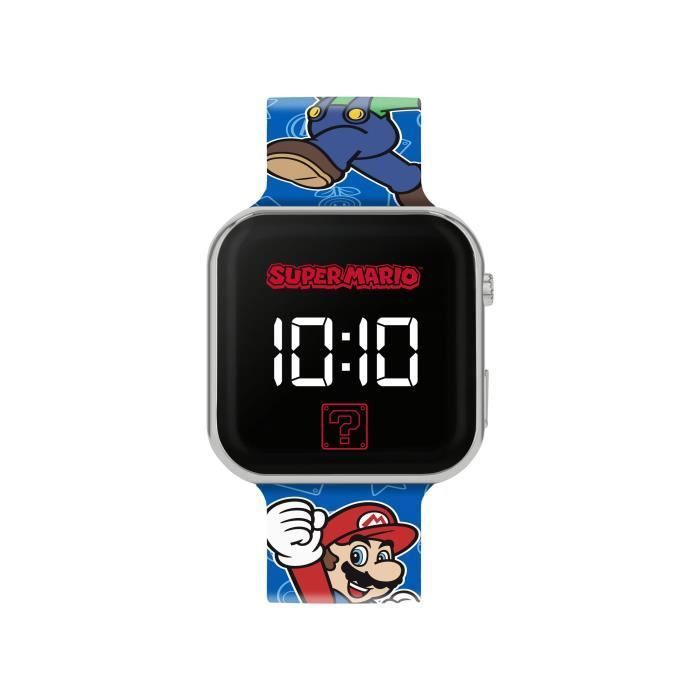 Montre LED enfant Super Mario ACCUTIME digitale bleue – bracelet plastique affichage numérique montre garçon
