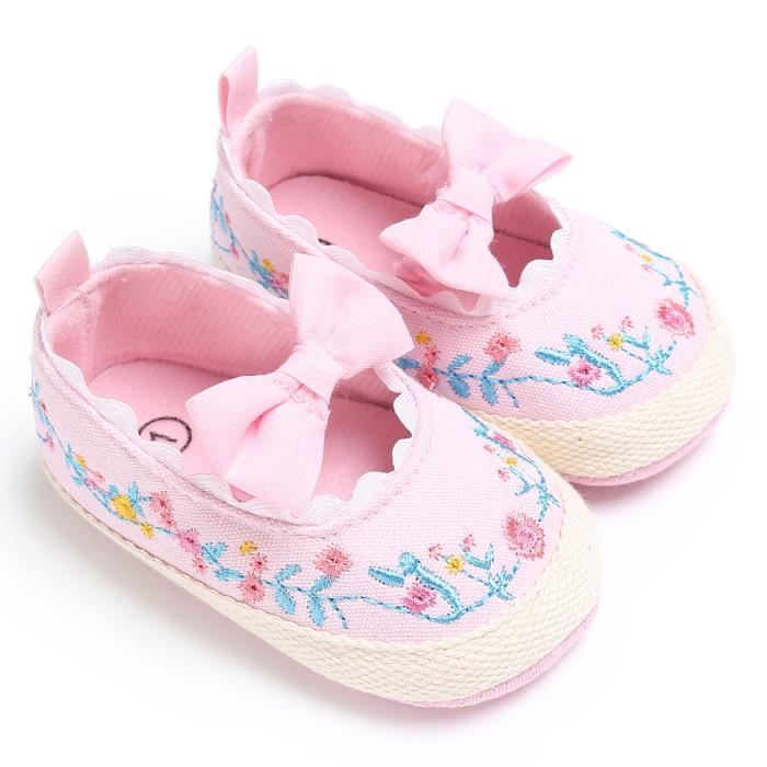 Couleur C 254 Rose taille 7 12 mois Chaussures en coton pour b b s