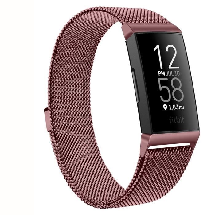 Size L Vin rouge Bracelet Magnétique Milanais En Métal Pour Fitbit  Charge 3, Pour Hommes Et Femmes