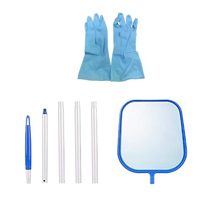 Filet D'écumoire De Piscine, écumoire à Feuilles En Plastique Bleu