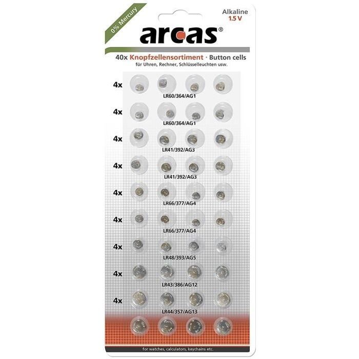 Pile de bouton LR44 AG13 1.5V pack de 5 unités - Piles - Achat