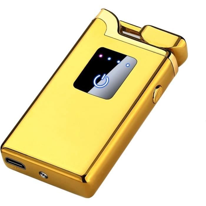 Briquet USB Rechargeable Sans Flamme - Allumage Tactile Double Arc, Coupe-vent, Pour Bougies Et Plein Air