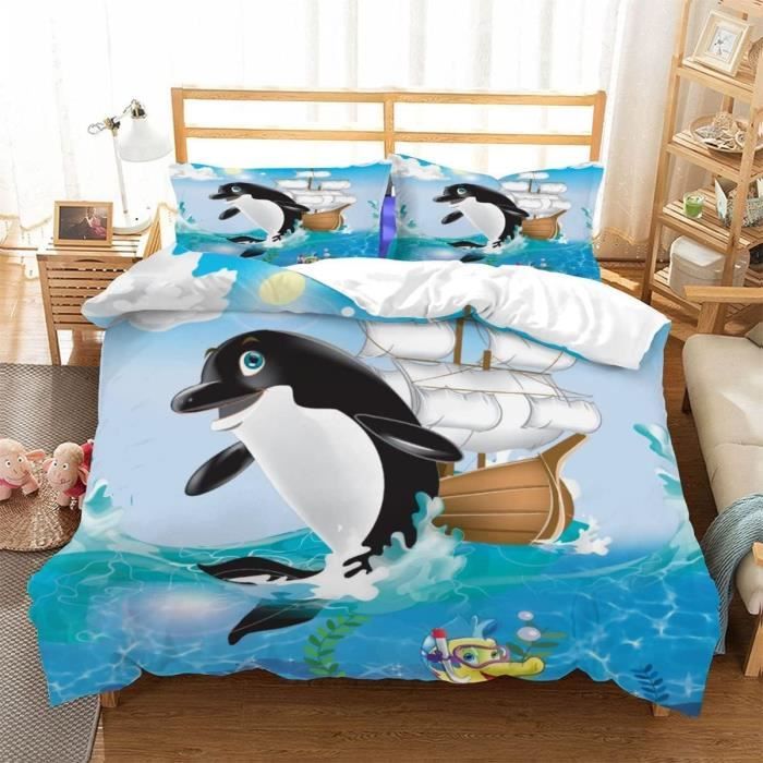 Parure De Lit Double Biancaluna - Impression Numérique Globe Mondo 4121 - 100% Coton - 2 Places