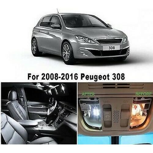Peugeot 308 pack LED ampoules eclairage interieur Blanc Xenon 6000K 13pcs