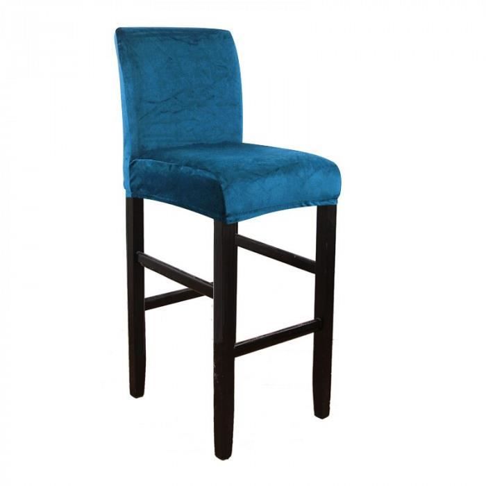 Version Bleu Sarcelle 6 Pieces Velours Housse De Chaise Elastique Pour Tabouret Bar Court Dos Salle A Manger Spandex Extensible Achat Vente Housse De Chaise Cdiscount