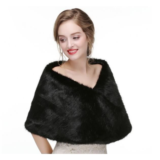 1pcs Fausse Fourrure Chale Wrap Etole Shrug Couverture De Mariage Nuptiale D Hiver Noir Achat Vente Echarpe De Bapteme 2008723100821 Cdiscount
