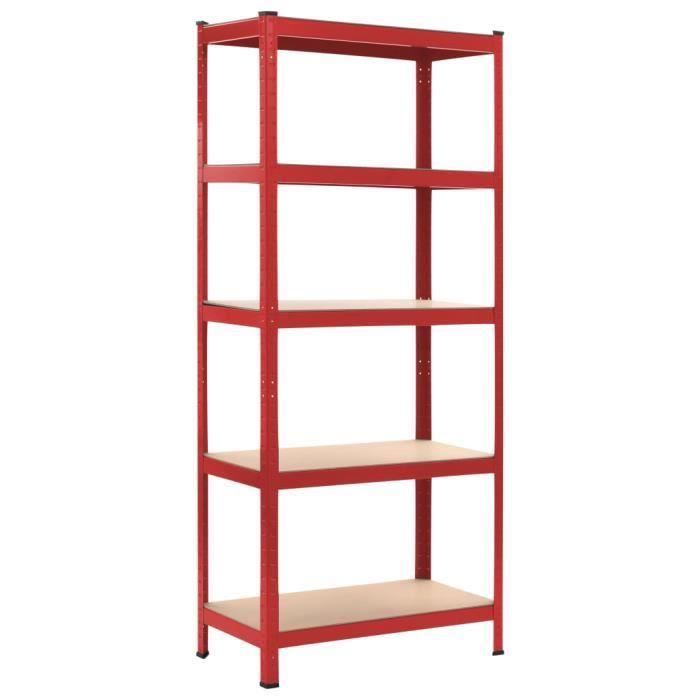 Etagere Modulable Charges Lourdes En Metal 5 Plateaux Rouge