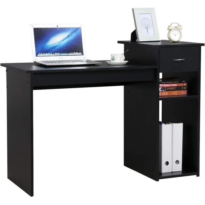 Bureau informatique multimédia multi-rangements avec étagère tiroir Bureau informatique multimédia multi-rangements avec étagère tiroir