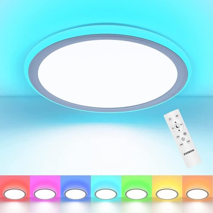 Plafonnier LED NEEMOSI 24W Dimmable Avec Télécommande - Veilleuse 1800K, Minuterie, Ø29.5cm Pour Toute Pièce
