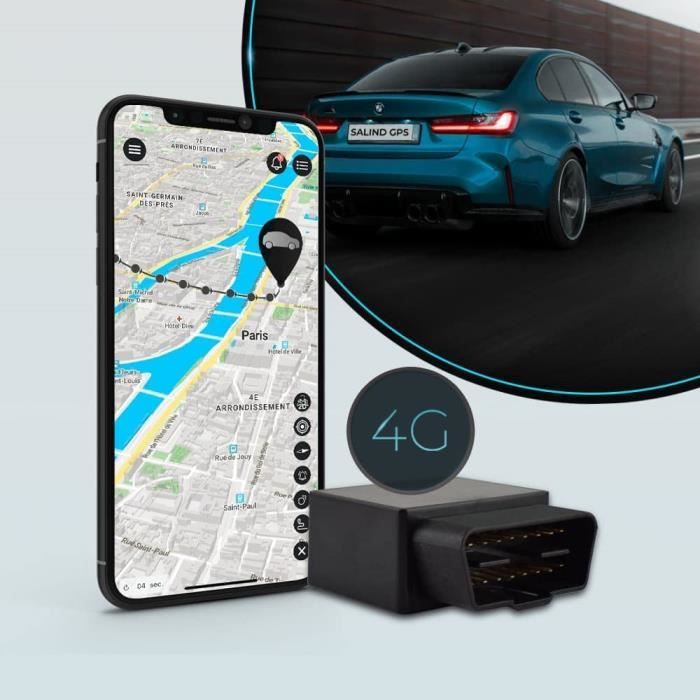 SALIND 01 Tracker GPS - Traceur GPS Voiture, Traceur GPS Moto - Traqueur  GPS Voiture avec Connexion directe